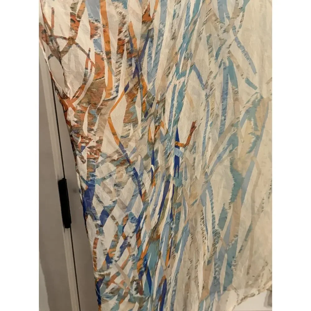 Gypsy 05 Kimono Blouse Womens Small Multicolor Abstract Silk Sheer Dolman Top - Picture 3 of 7